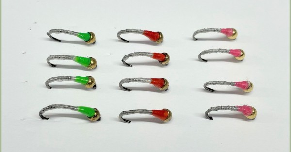 Goldhead Buzzers Trout Flies - 12 Pack Okey Dokey Buzzers Black Size 10/12