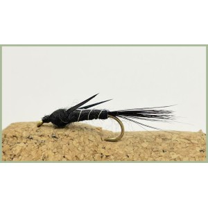 Wifreo 10PCS #6 Black Body Woolly Worm Brown Caddis Nymph Fly