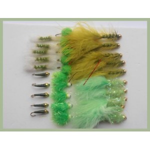 30 Mixed Olive / Green Flies 