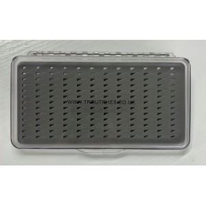 Slimline Fly Box - Easy-Grip Foam  - Clear lid box 