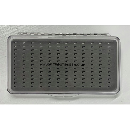 Slimline Fly Box - Easy-Grip Foam  - Clear lid box 