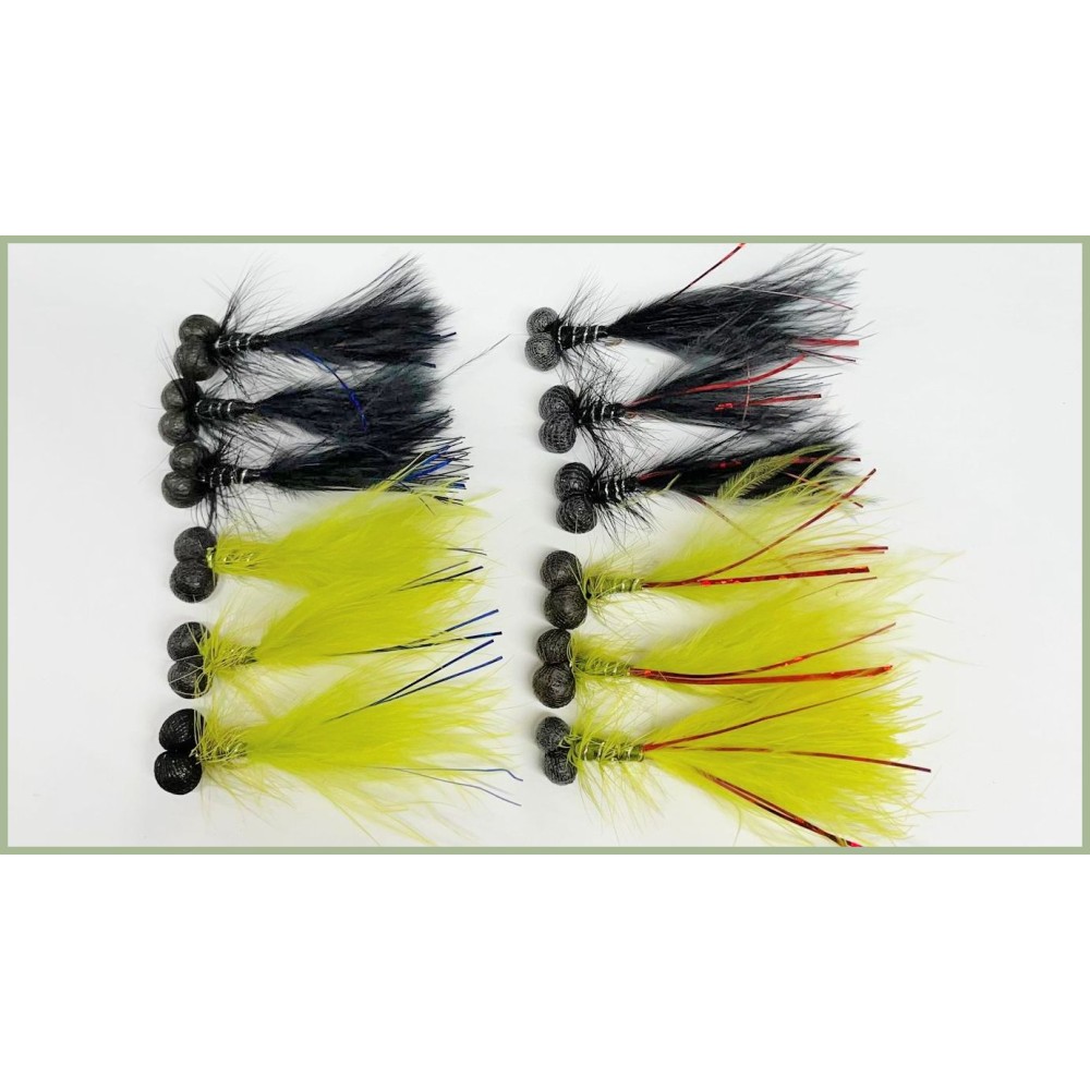 6 Mosche Da Pesca Scud Grigio Oliva - Henry Fly Fishing - Per Trota, Salmone, Basso, Orata