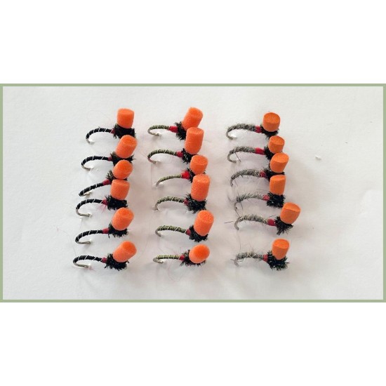 Buzzer Trout Flies 6 PER PACK Grey Ribbed, Choice Of Sizes Best Buzzzer - Foto 8