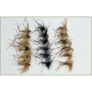 18 Daddy Longlegs - 6 Patterns - Black and Naturals 
