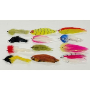 12 Mixed Pike Flies, including Fry Imitation 
