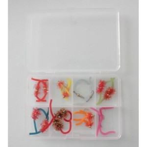 16 Worm  Flies, Compartment Pocket Box