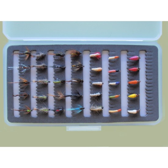 boxed fishing flies, slimeline magnetic box Troutflies UK