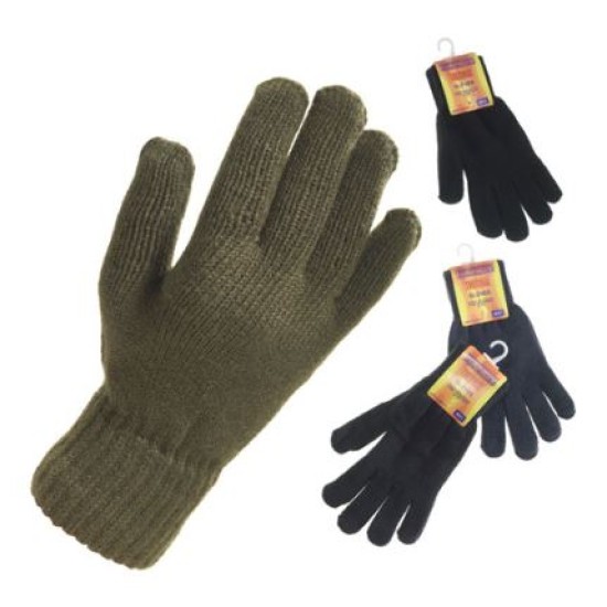 Mens Thermal Black Gloves - 1 pair