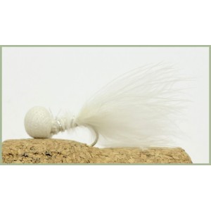 12 Booby Trout Flies - Black, White, Coral