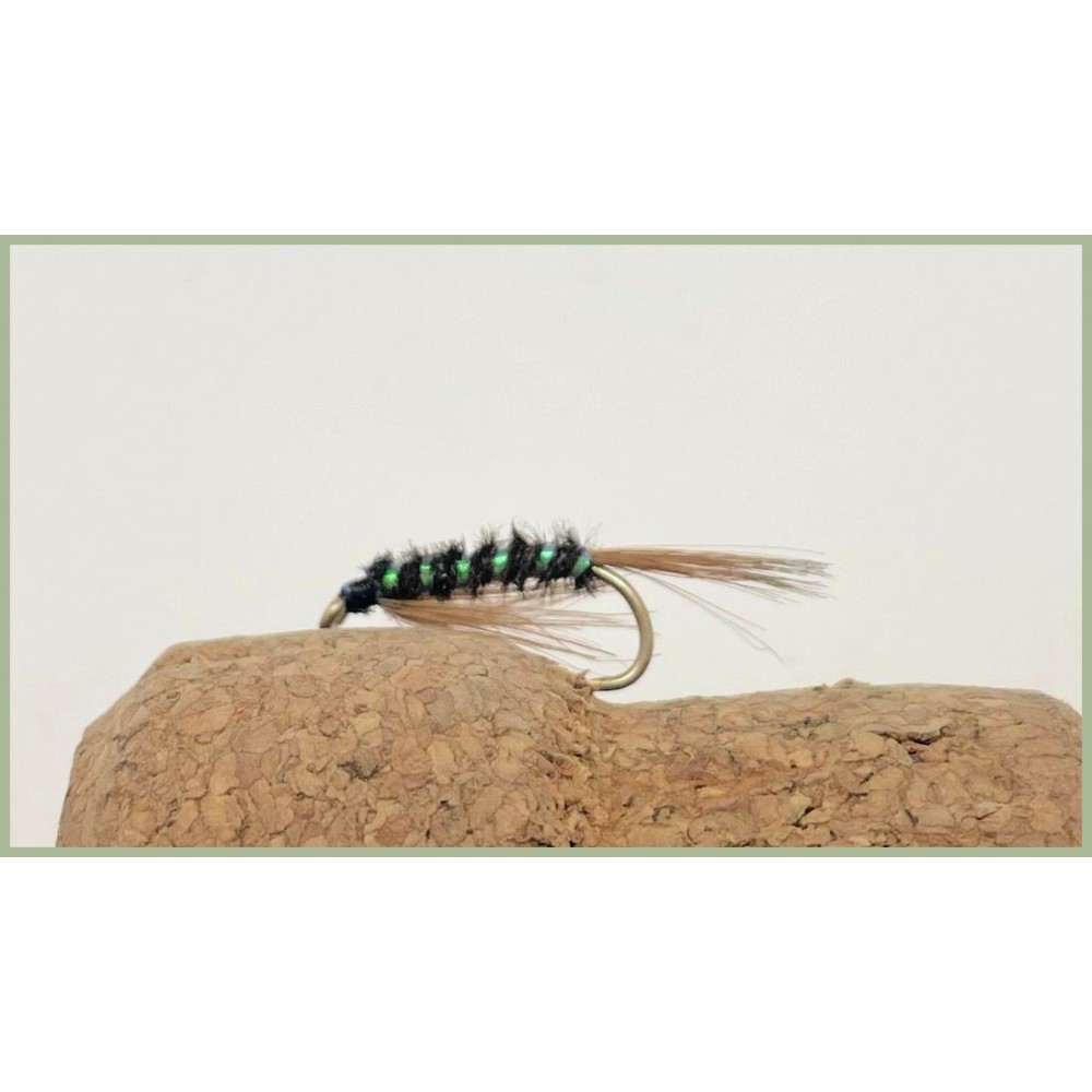 6 Mosche Da Pesca REFF Barbless - Skinny Diawl Bach Costa Rossa - Taglia 12