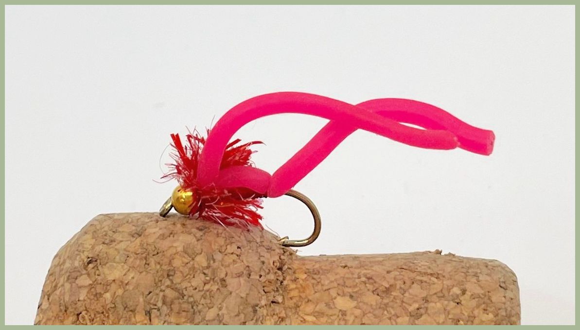 Barbless Pink worm trout fly squirmy fishing flies - Troutflies UK