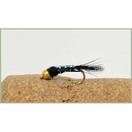 12 Barbless  Goldhead Nymph, Evil Weevil - Natural,Olive,Black