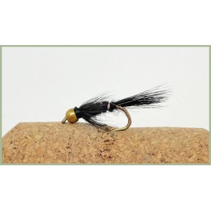 Barbless Goldhead Black Silver Ribbed
