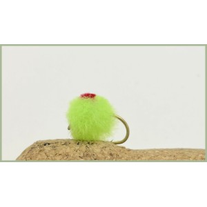 Barbless Chartreuse Red Spot Egg 