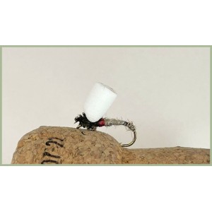 12 Barbless Suspender Buzzer - Hares Ear and White