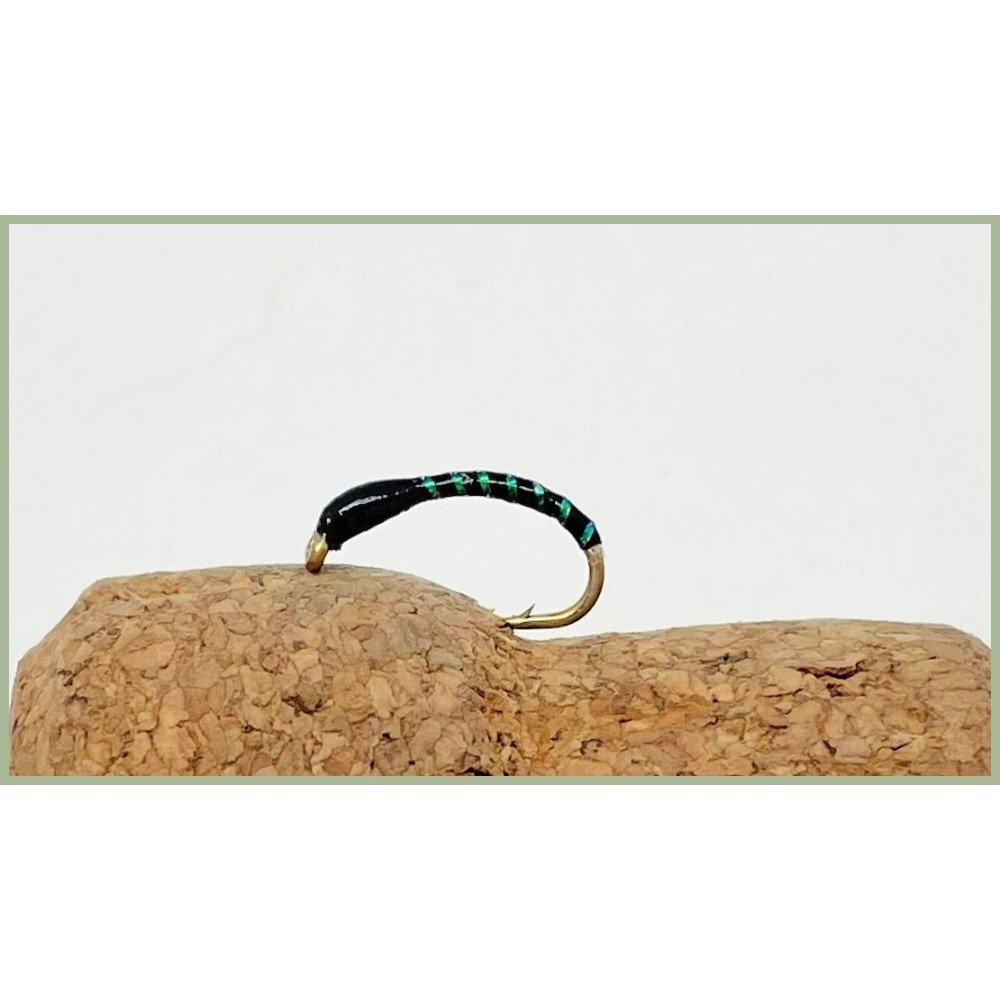 Poly Rib Buzzer Fly Black Pearl Rib Epoxy Buzzer - Troutflies UK