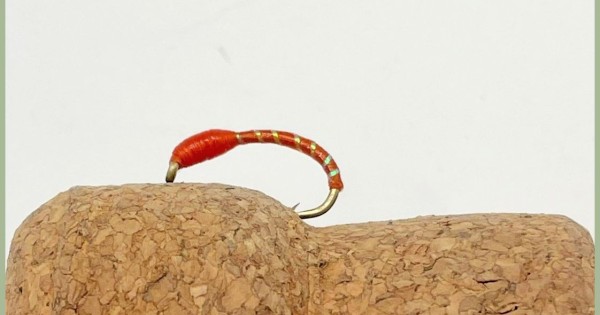 Poly Rib Buzzer Fly Orange Pearl Rib Epoxy Buzzer - Troutflies UK