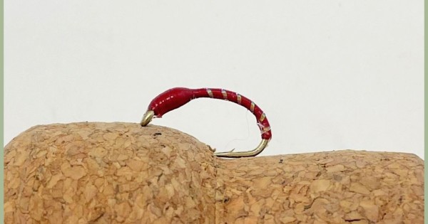 Poly Rib Buzzer Fly Red Pearl Rib Epoxy Buzzer - Troutflies UK