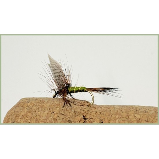 16 Barbless Dry Flies - Greenwell, Alder and Black and Peacock 