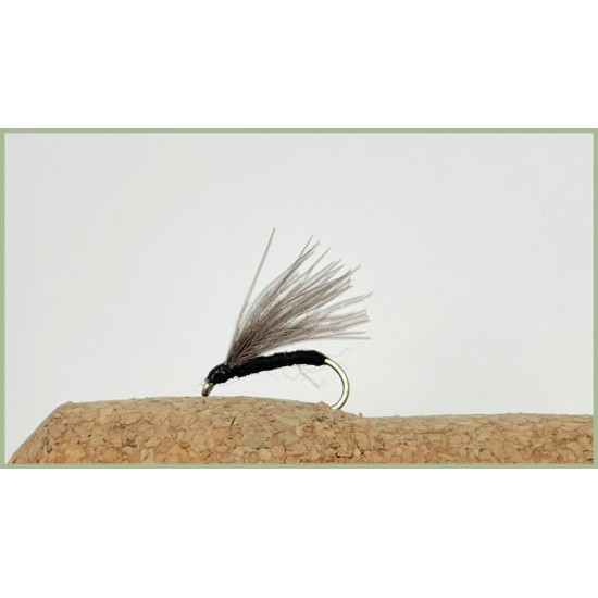 12 Mixed CDC F  Flies - olive, black and hares ear