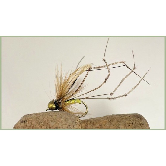 12 Barbless Daddy Long Legs - GH & unweighted, Black & Natural 