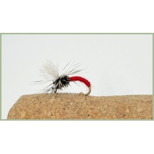 12 Barbless klinkhammer Dry Flies - Beige, Red and Olive