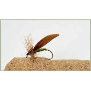 18 Barbless Sedge Flies - Silver Olive and Brown