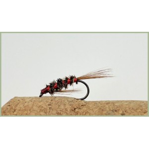 12 BARBLESS Diawl Bach Nymph Red and Natural