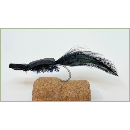 Black Gurgler pike fishing fly- Troutflies UK