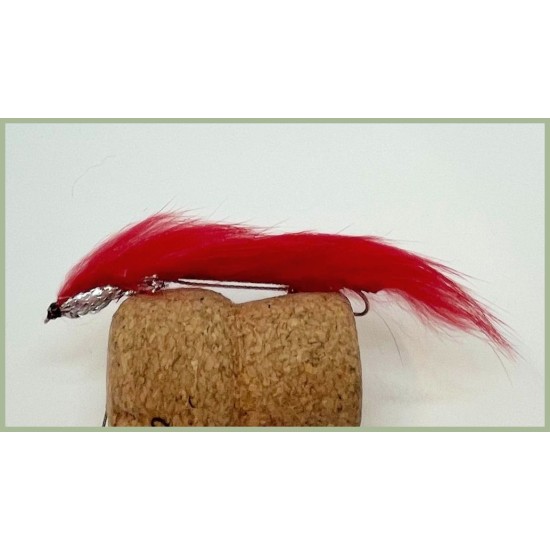 6 Barbless Snake Zonkers - Red & White