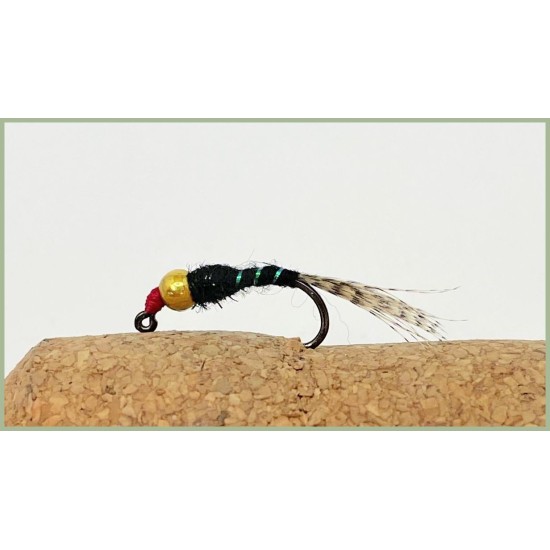 18 Barbless Goldhead Jig Flies - Pearl, Red dot, Red head, Copper rib, Red hothead, Red