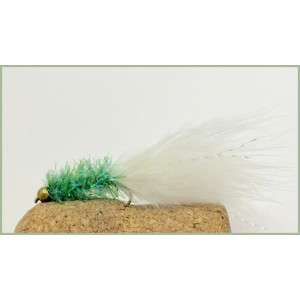 Barbless Goldhead Green White Tail Fritz