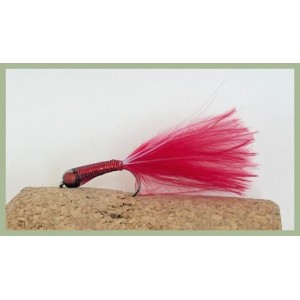 Barbless Lead Stalking Bug - Red Marabou