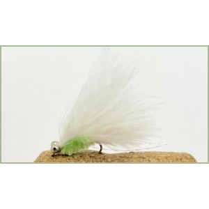 Mini Cats Whiskers - White & Green Chenille 