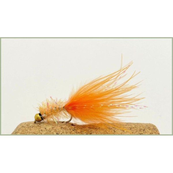 6 X Black Double Bead Lime Fritz Trout Flies – Size 10 Streamers – Made In UK