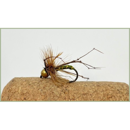 Barbless Goldbead Olive Ribbed Daddy