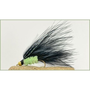 Cats Whiskers Black & Lime Gold Head