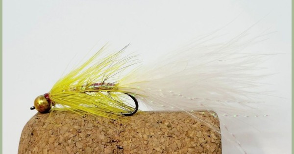 Yellow Dancer Fly Pattern Barbless Gold head yellow dancer fishing fly cold weather fly fishing ...