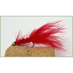 Barbless Goldhead Red Woolly Bugger 
