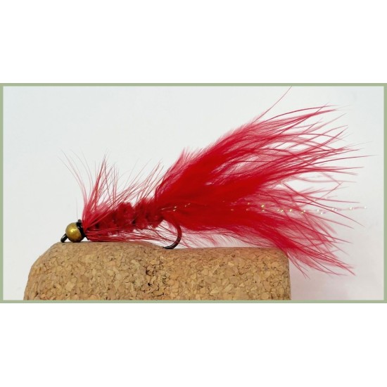 Barbless Goldhead Red Woolly Bugger 