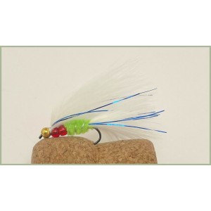 Barbless Beaded Red/Blue Flash Cats Whiskers