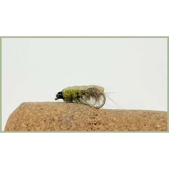 18 Czech Nymph Flies in Olive,Black and Brown