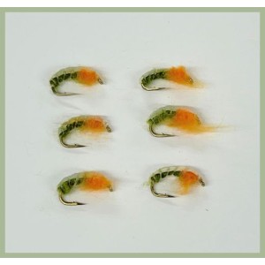 6 Olive and Amber Czech Nymph PACK D - CLEARANCE 