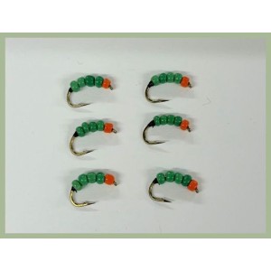 6 Beaded Buzzer - Green and Orange PACK J - CLEARANCE 