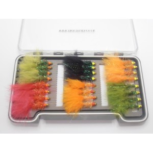 24 Hothead Lures, Red Double Bead & Lime Double Bead Boxset