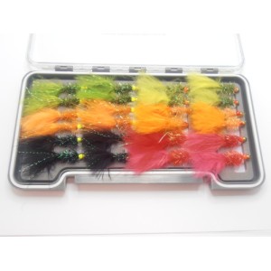 24 Hothead Lures, Red Beads and Lime Double Beads - Boxed Set