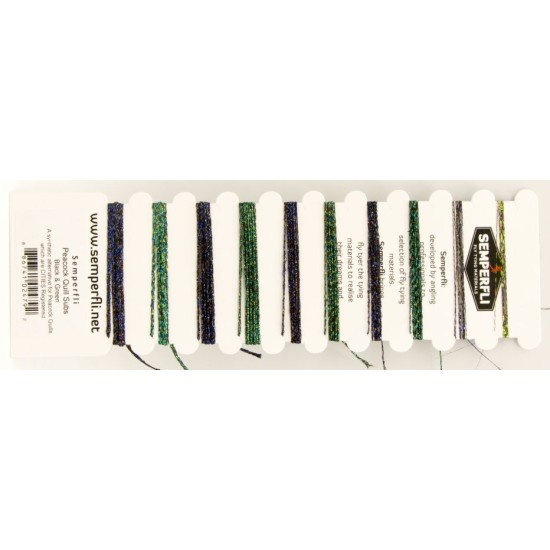 Semperfli Peacock Quill Subs Multi Card - Black and Green