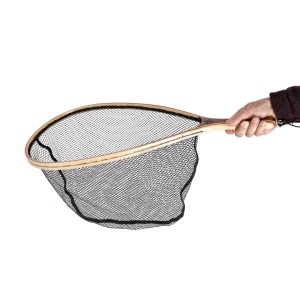 WOODEN FRAME TROUT NET WITH RUBBER MESH