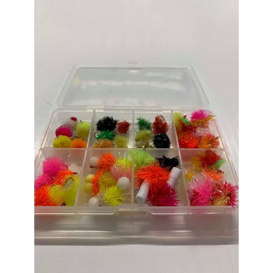 40 Egg and Blob Flies - Compartment Pocket Box