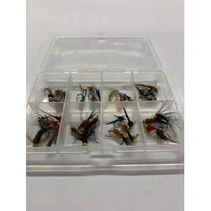 40 Goldhead Jig Flies - Compartment Pocket Box